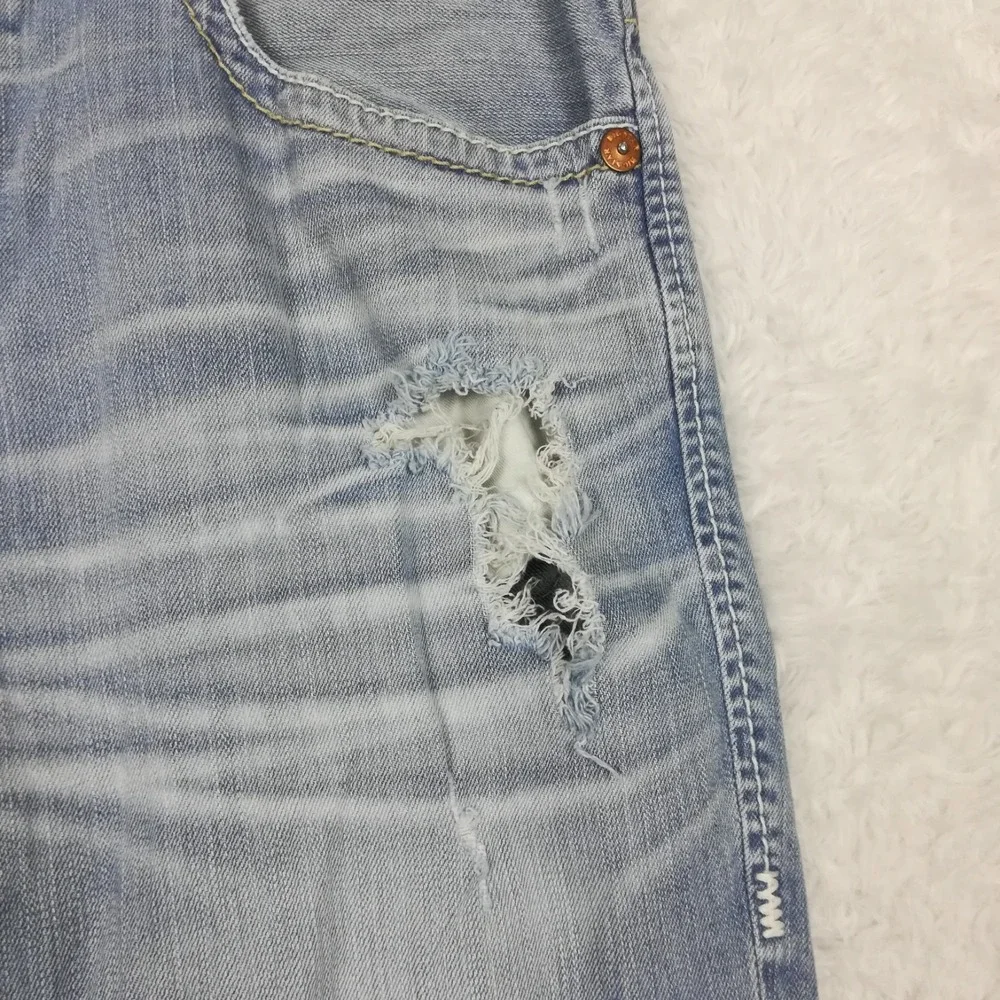 Big Star Mens Jeans Union Regular Straight Leg Blue Denim Light Wash Short 36S